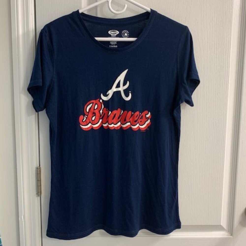 Women's "Atlanta Braves" Short Sleeve Sleepwear Top - Size LARGE